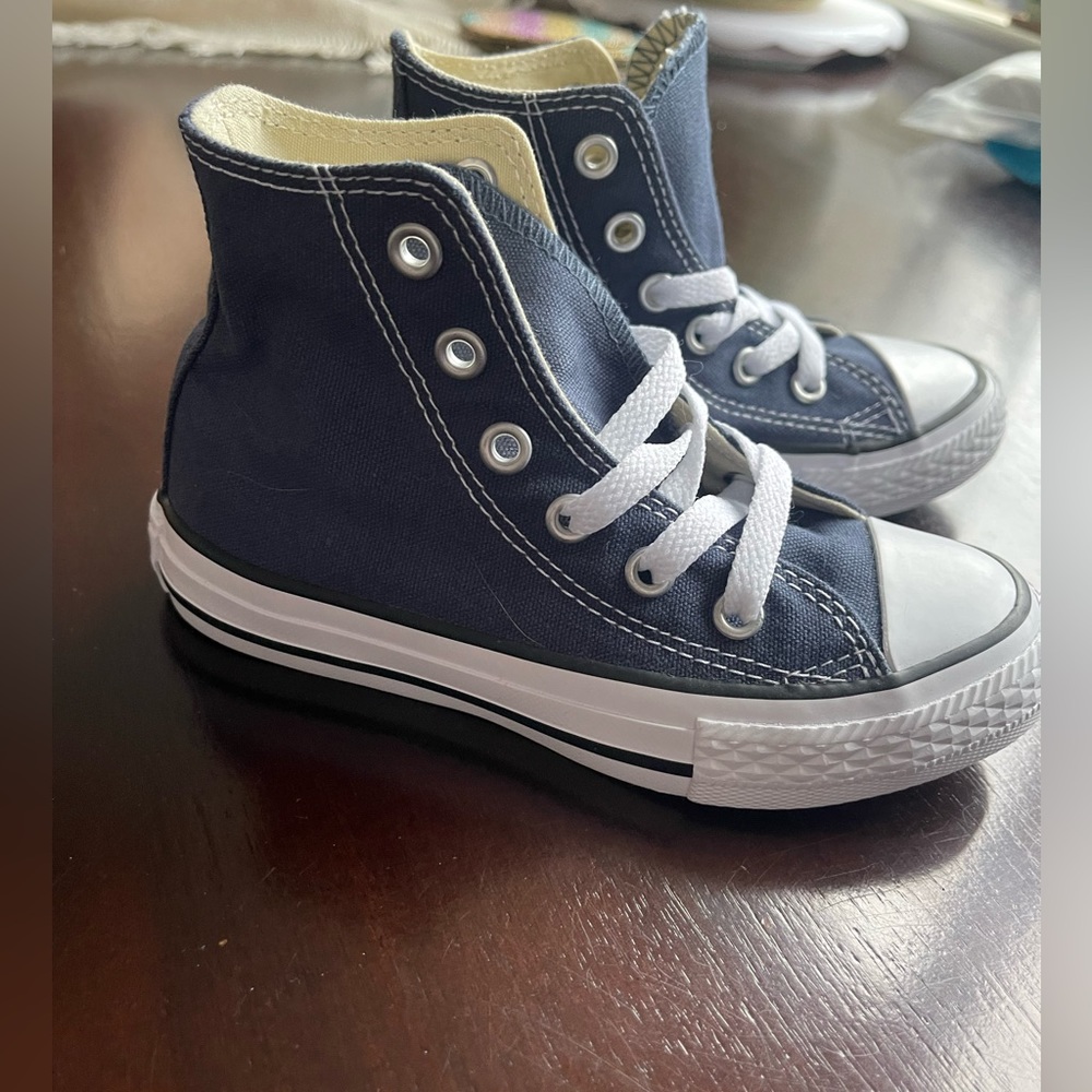 Brand new kids blue high top converse